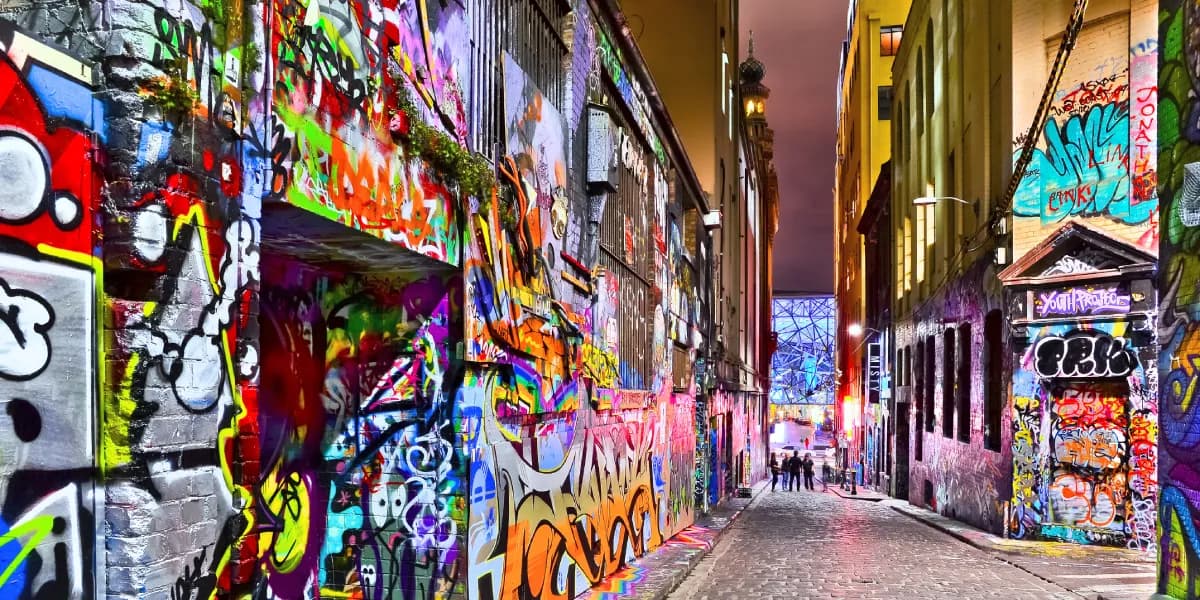 Prozkoumejte laneways a street art Prozkoumejte laneways a street art