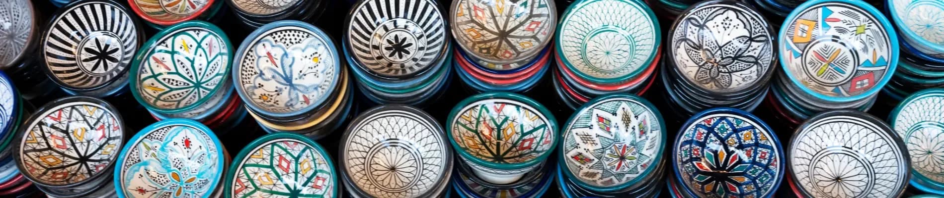 Tradiční keramika, tržnice Marrakéš Tradiční keramika, tržnice Marrakéš